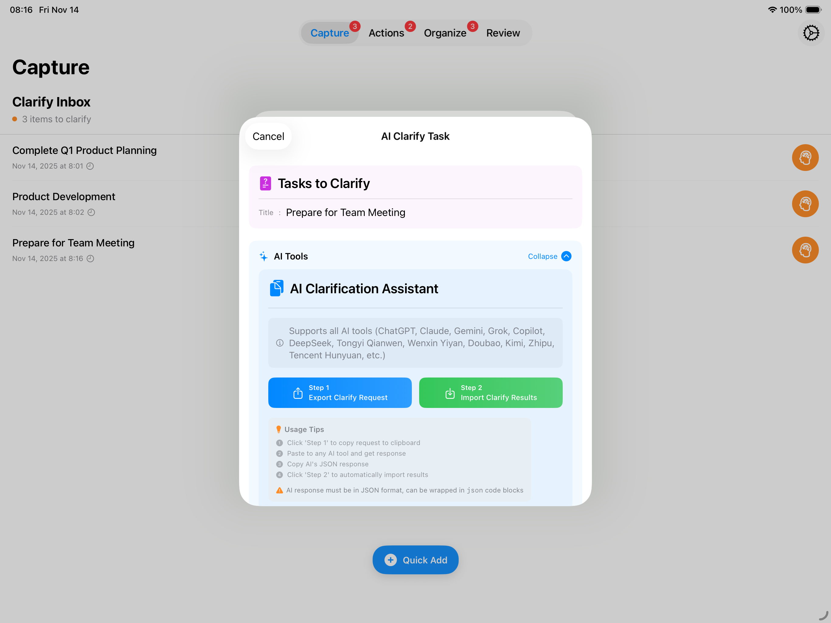 iPad Launch AI Clarify